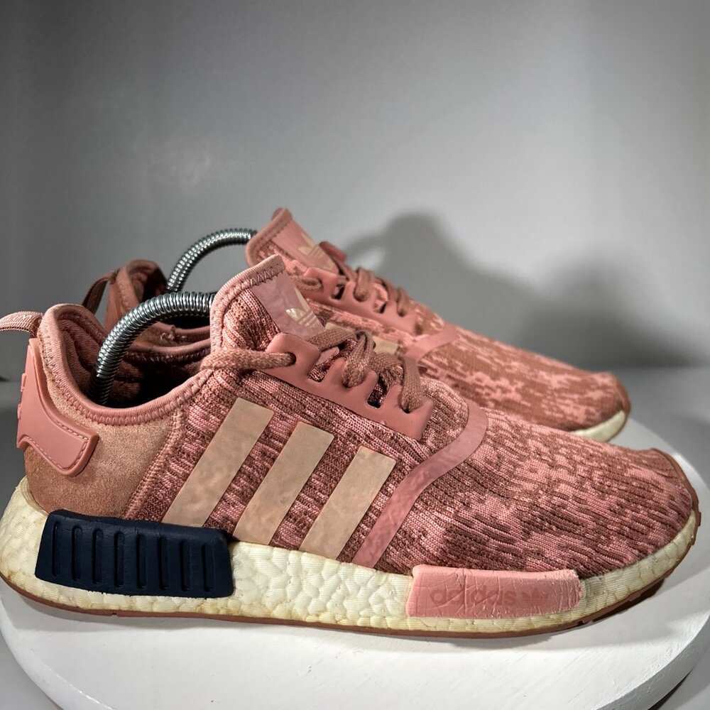 Adidas NMD R1 Womens Knit Running Shoes Size 10 Raw Pink Primeknit PK Sneakers
